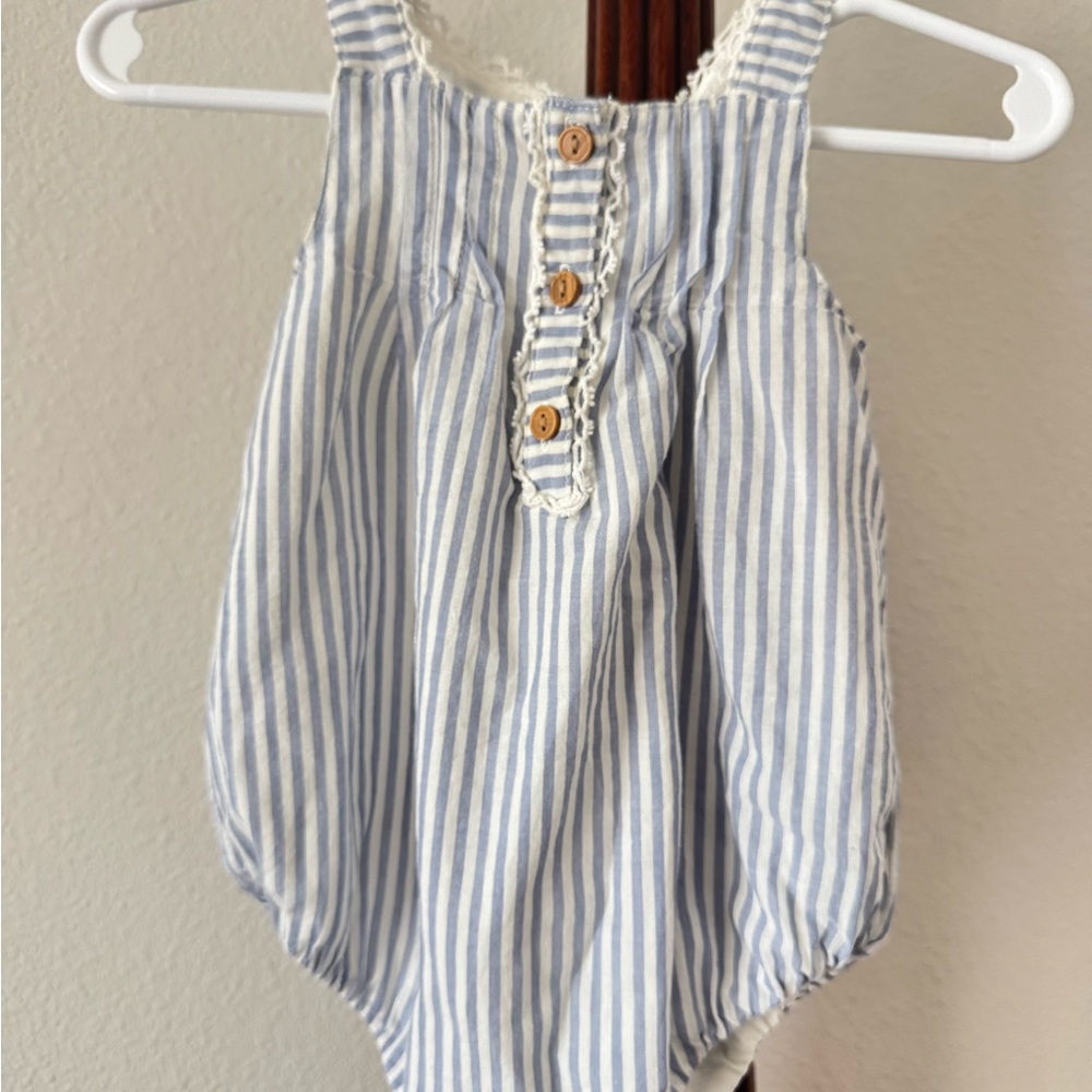 Blue and White Striped Kids Bodysuit